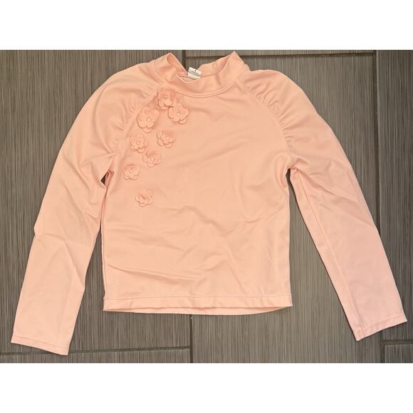 Janie And Jack Girls Flower Rash Guard Pink Size 6 Swim Beach - Picture 1 of 5